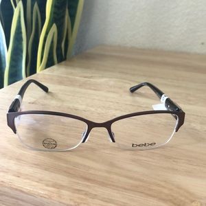 Bebé Swarovski crystals brown women’s eyeglasses frames